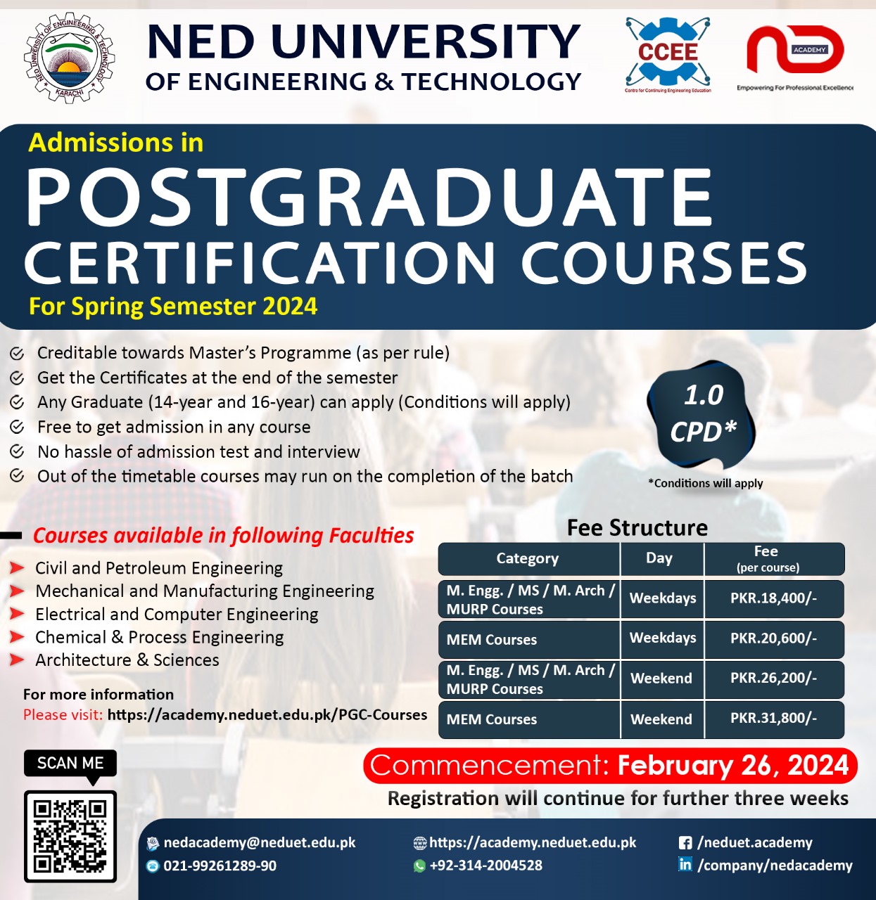 PGC Courses NED Academy CCEE CMPP